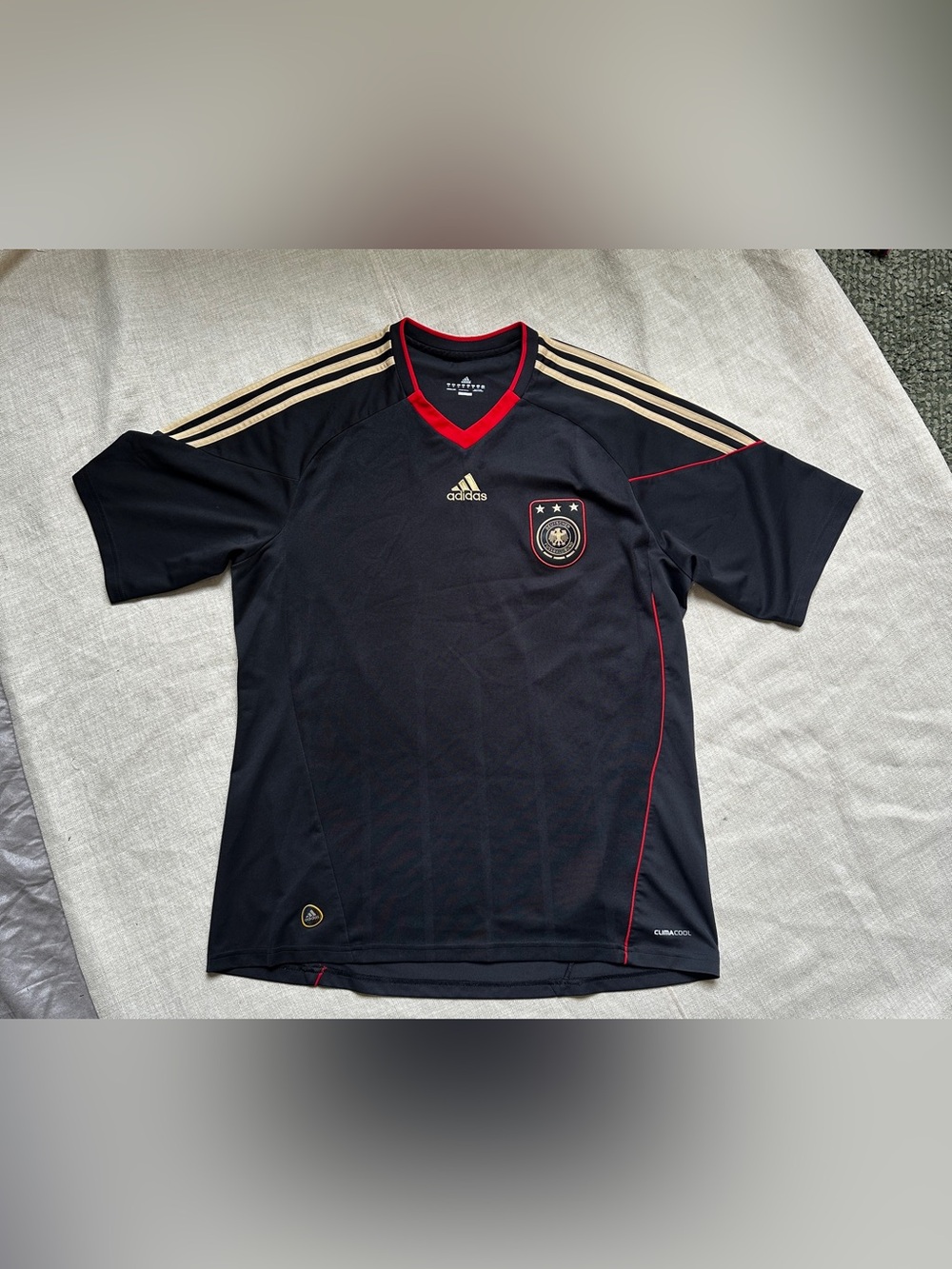 Adidas Germany 2010 2011 Away Soccer Jersey XL Black Gold ClimaCool DFB P41462